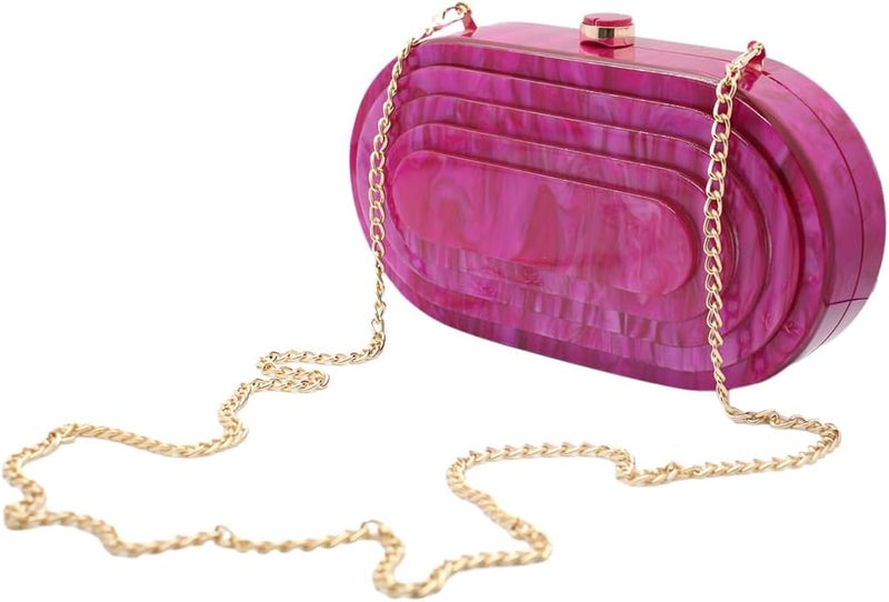 GSYPS Acrylic Evening Clutch Bag for Women Shell Shape Shoulder Crossbody Bag Glitter Marble Purse Handbag - Image 2